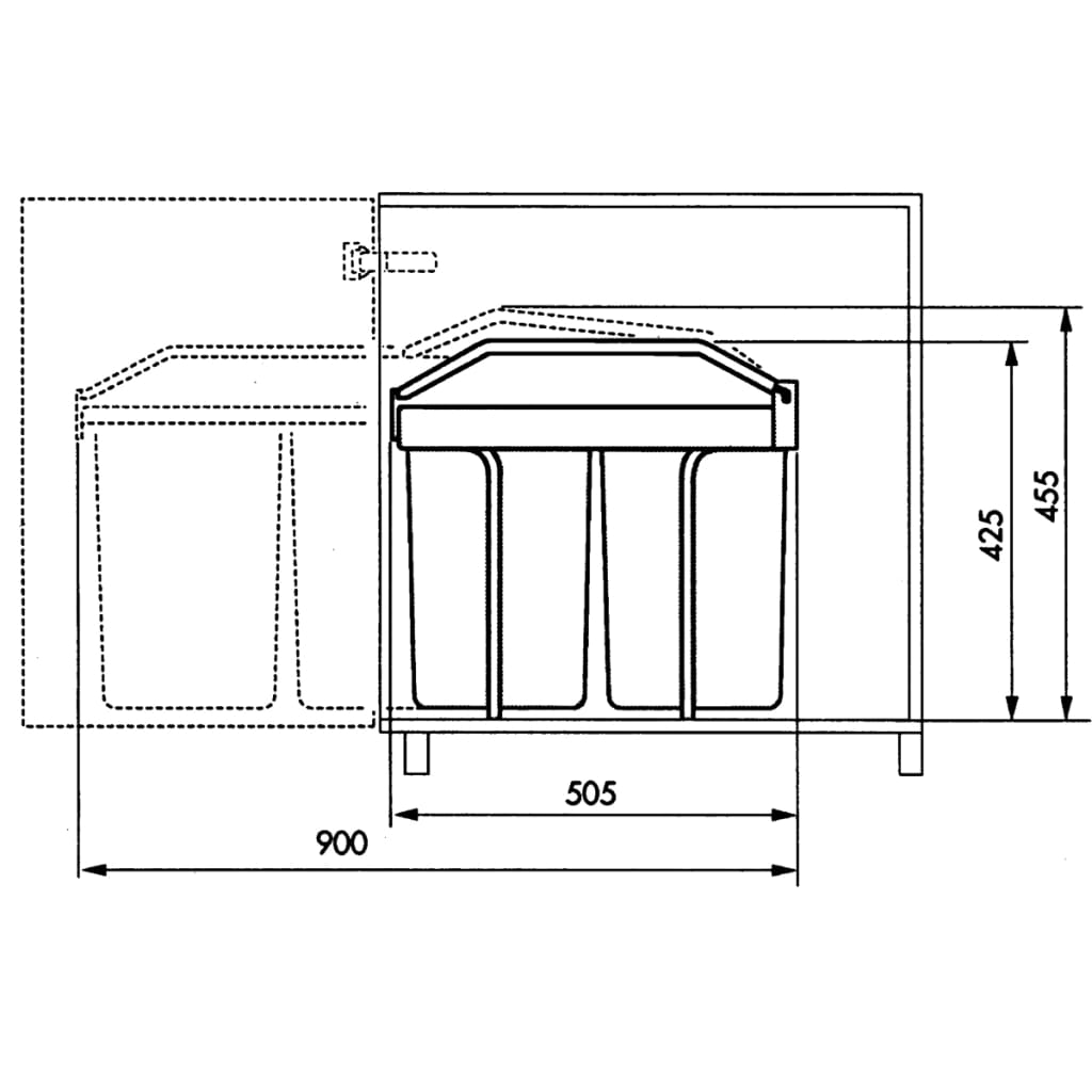 Hailo Multi-Box Duo L-es méretű krémfehér szekrénykuka 2x14 L