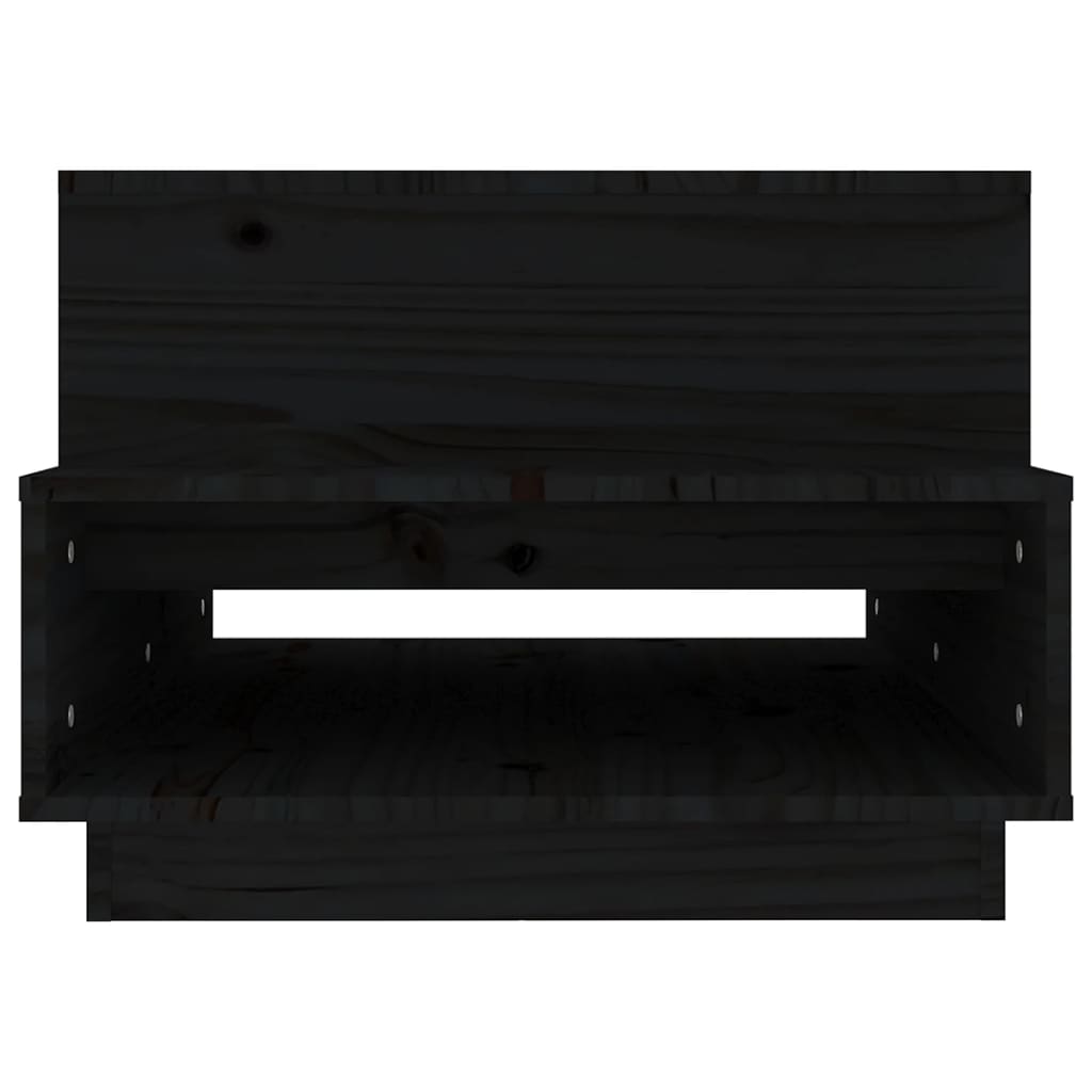 vidaXL fekete tömör fenyőfa dohányzóasztal 80x55x40,5 cm