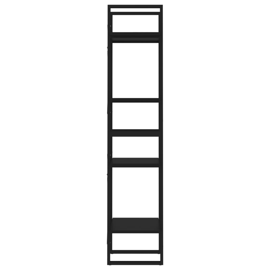 vidaXL 4-szintes fekete forgácslap könyvszekrény 40 x 30 x 140 cm