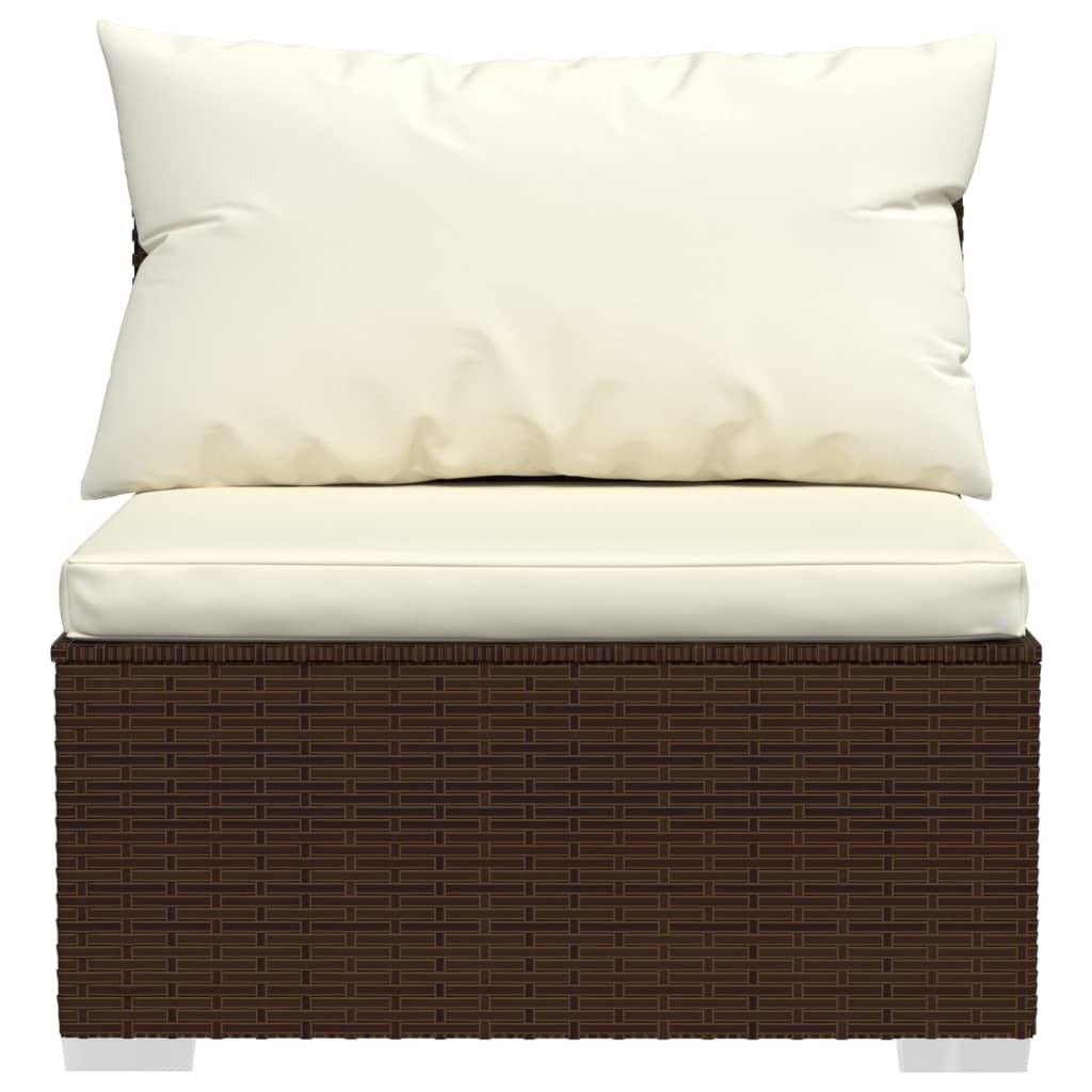 vidaXL négyszemélyes barna polyrattan kanapé párnákkal