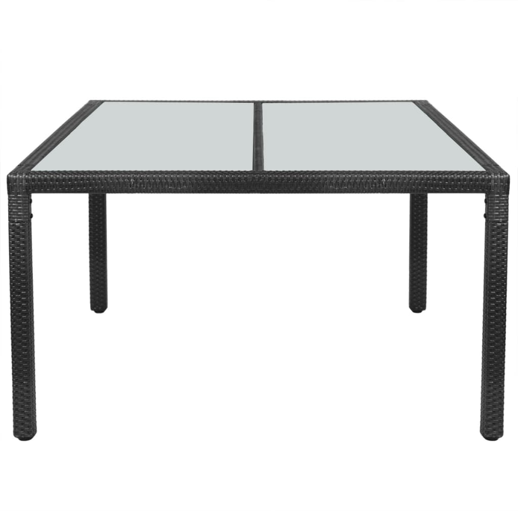 vidaXL fekete polyrattan kerti asztal 150 x 90 x 75 cm