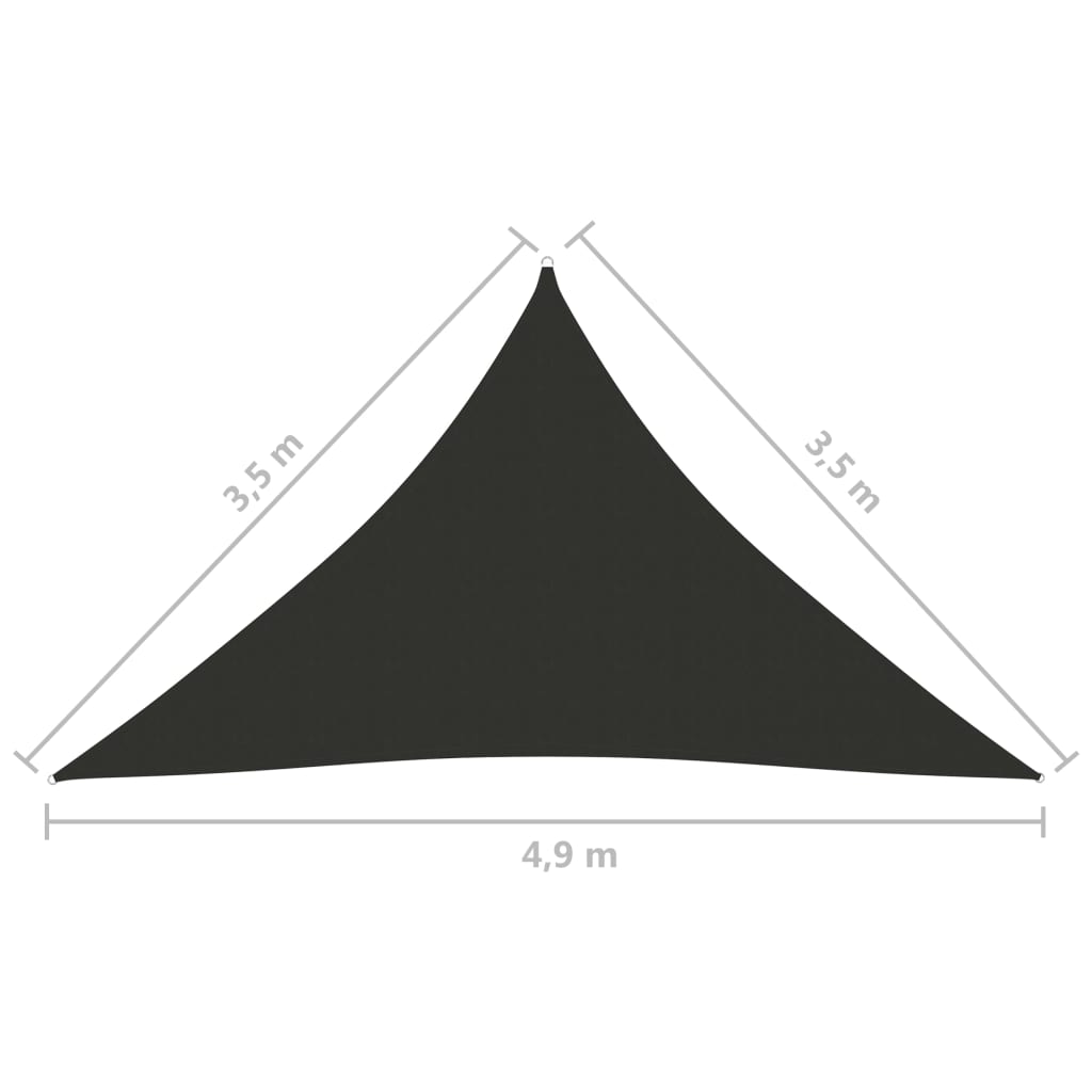 vidaXL antracitszürke háromszögű oxford-szövet napvitorla 3,5x3,5x4,9m
