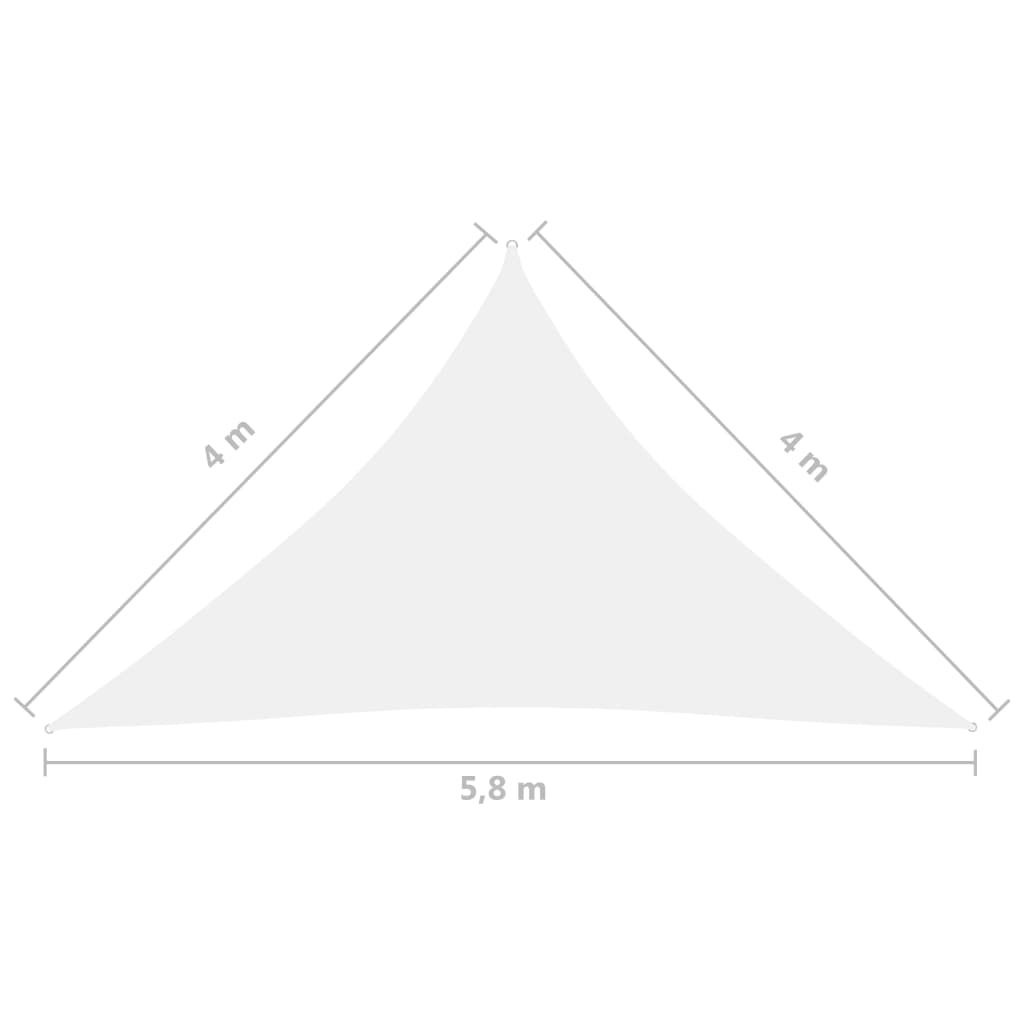 vidaXL fehér háromszög alakú oxford-szövet napvitorla 4 x 4 x 5,8 m