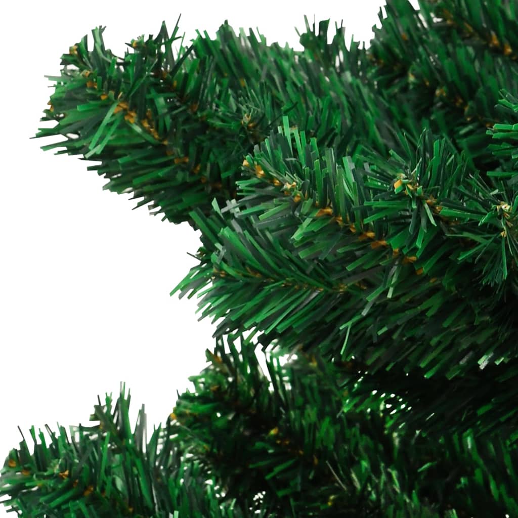 vidaXL zöld PVC kivilágított állványos kacskaringós karácsonyfa 180 cm