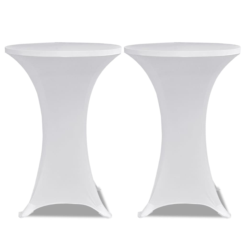 vidaXL 4 db fehér sztreccs asztalterítő bárasztalhoz Ø70 cm