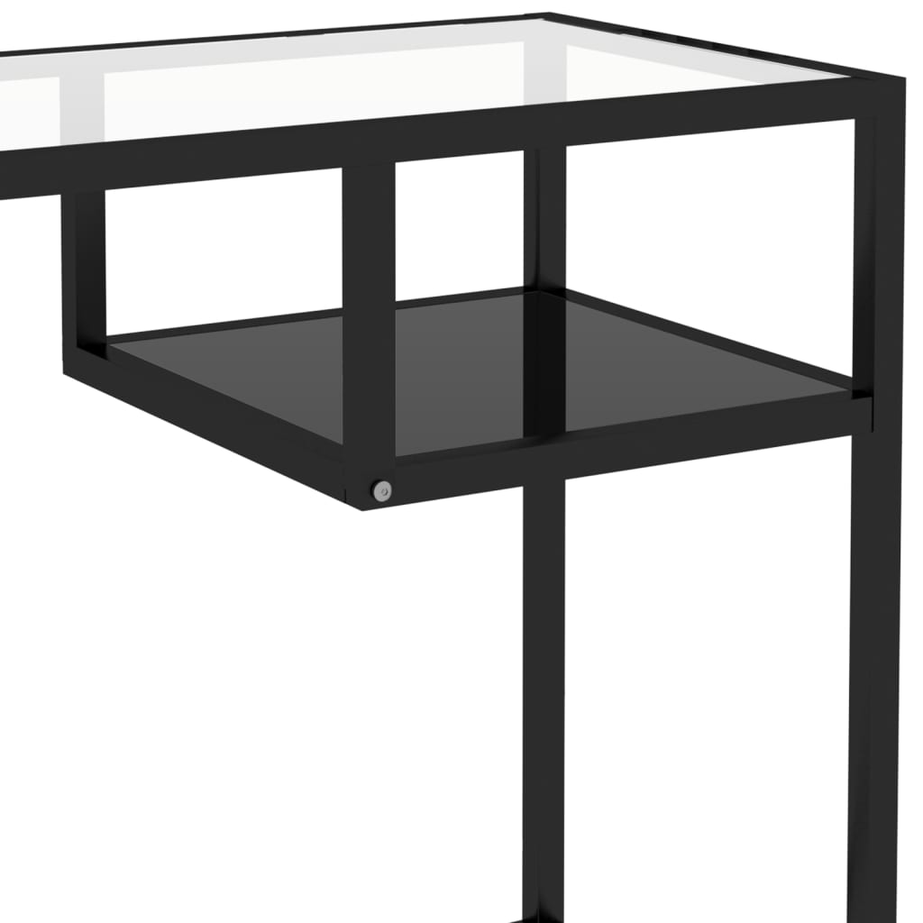 vidaXL fekete üveg számítógépasztal 100 x 36 x 74 cm