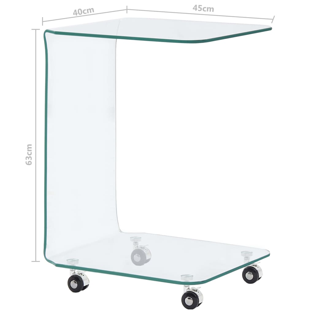vidaXL edzett üveg dohányzóasztal 45 x 40 x 63 cm