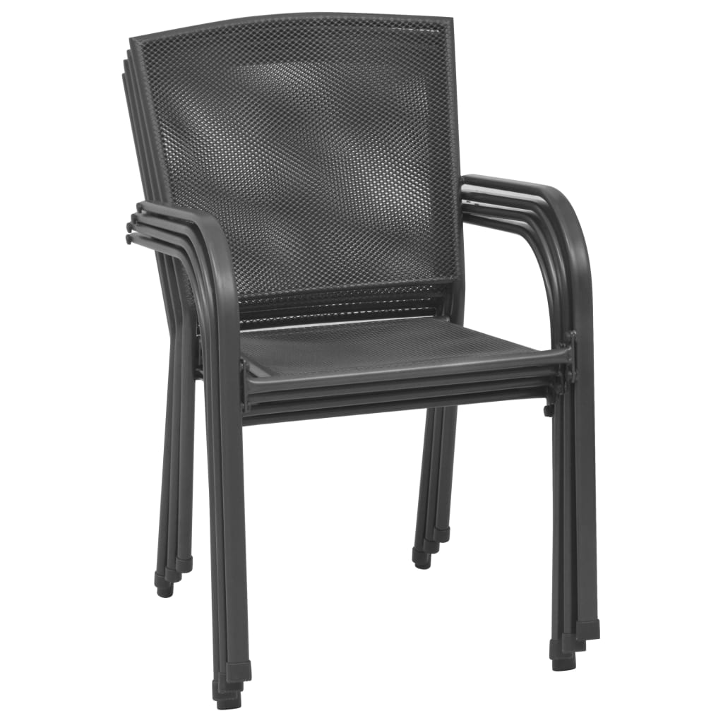 vidaXL 4 db antracitszürke acél hálós kültéri szék