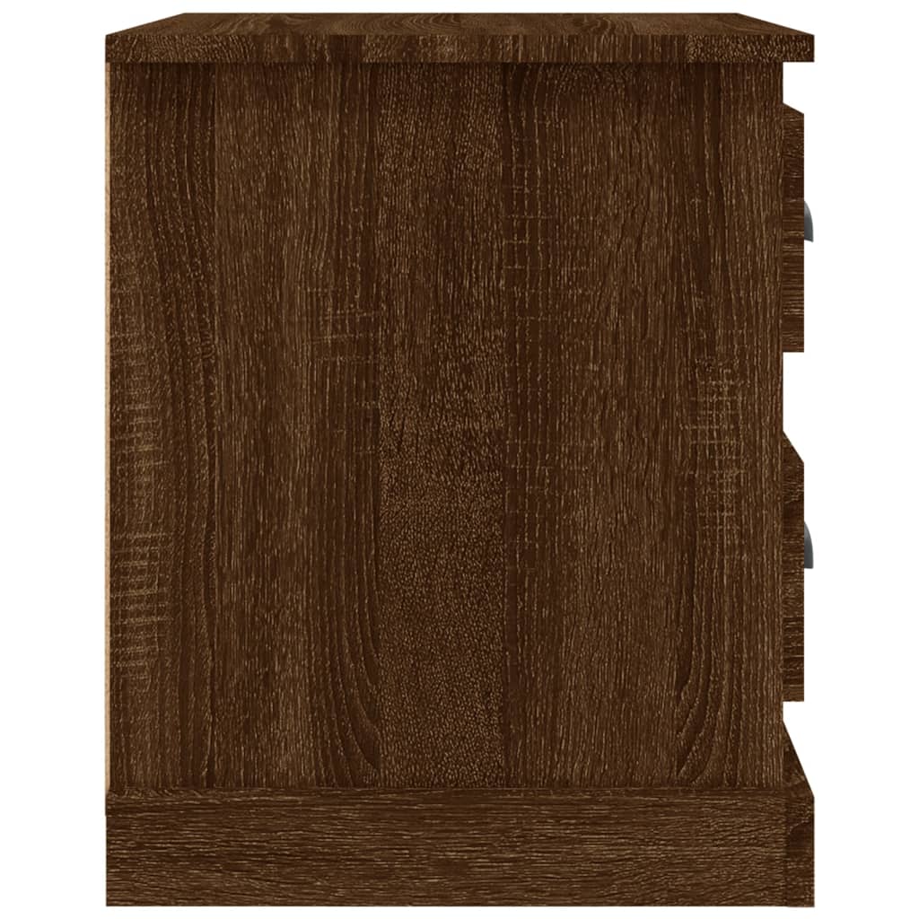 vidaXL 2 db barna tölgyszínű szerelt fa éjjeliszekrény 39x39x47,5 cm