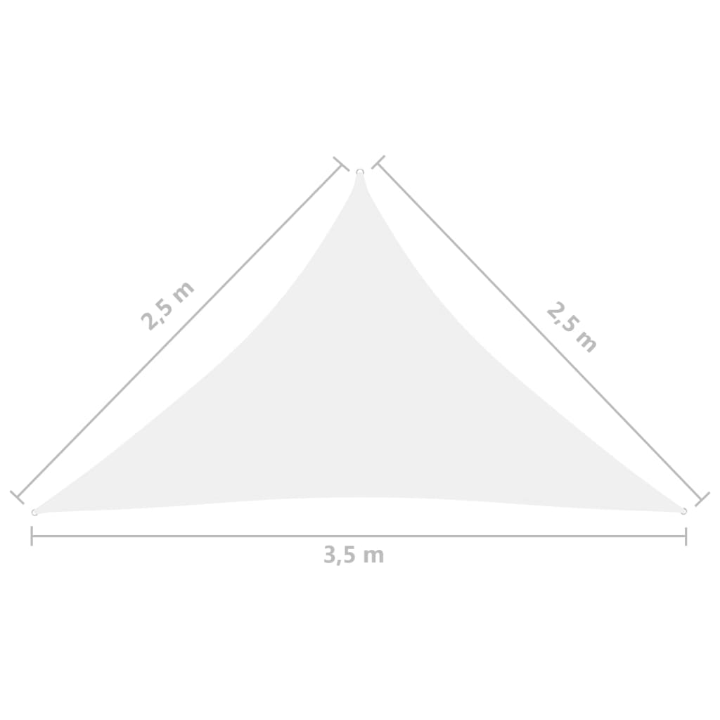 vidaXL fehér háromszögű oxford-szövet napvitorla 2,5 x 2,5 x 3,5 m