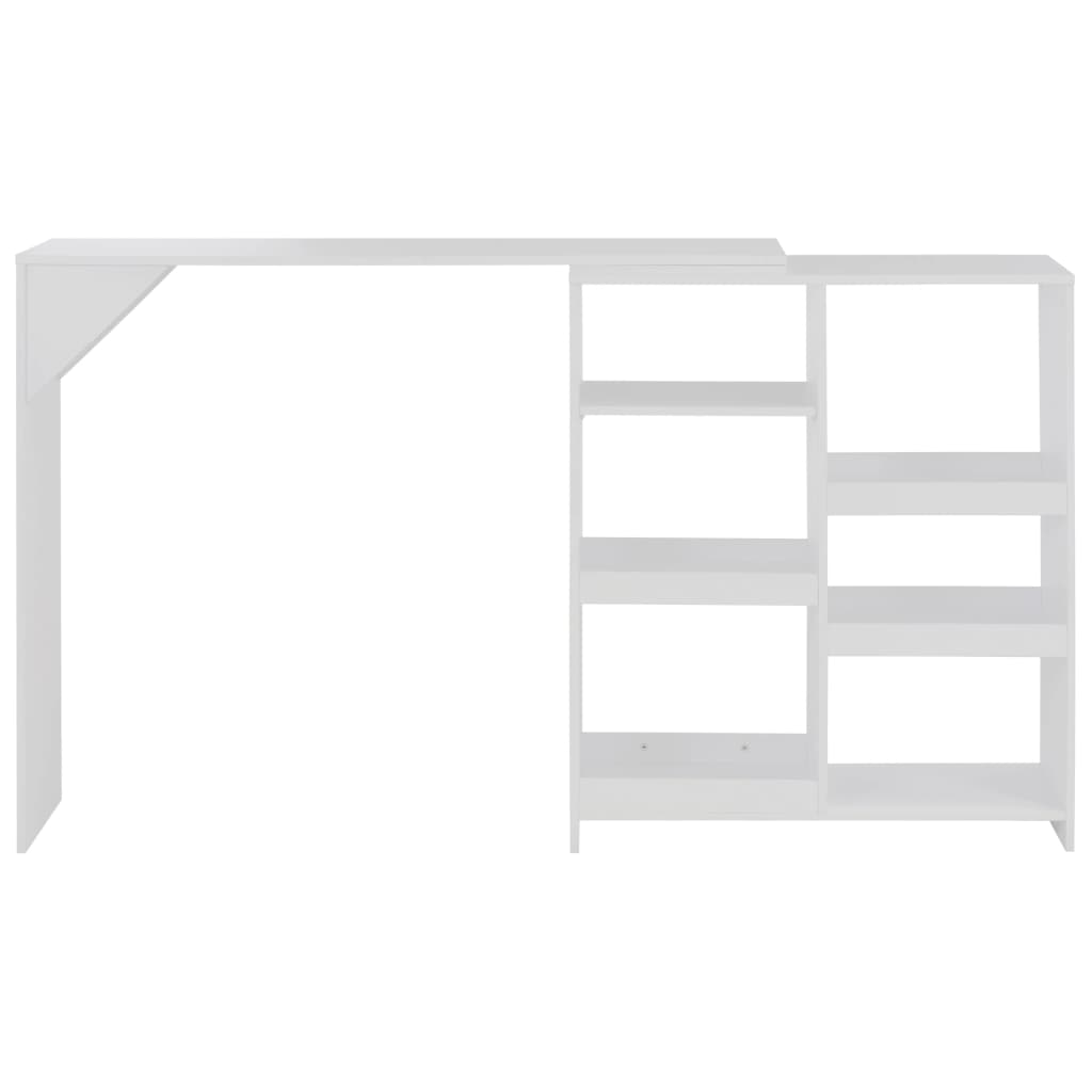 vidaXL fehér bárasztal mozgatható polccal 138 x 39 x 110 cm