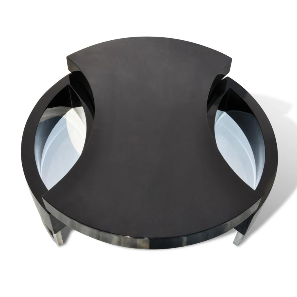 vidaXL magasfényű fekete átalakítható dohányzóasztal