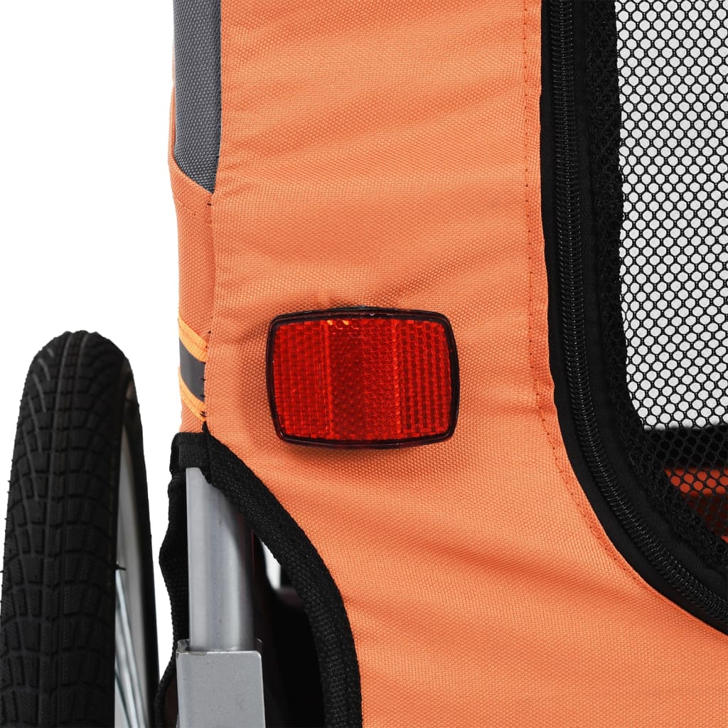 vidaXL narancssárga és szürke kisállatszállító kerékpár-utánfutó