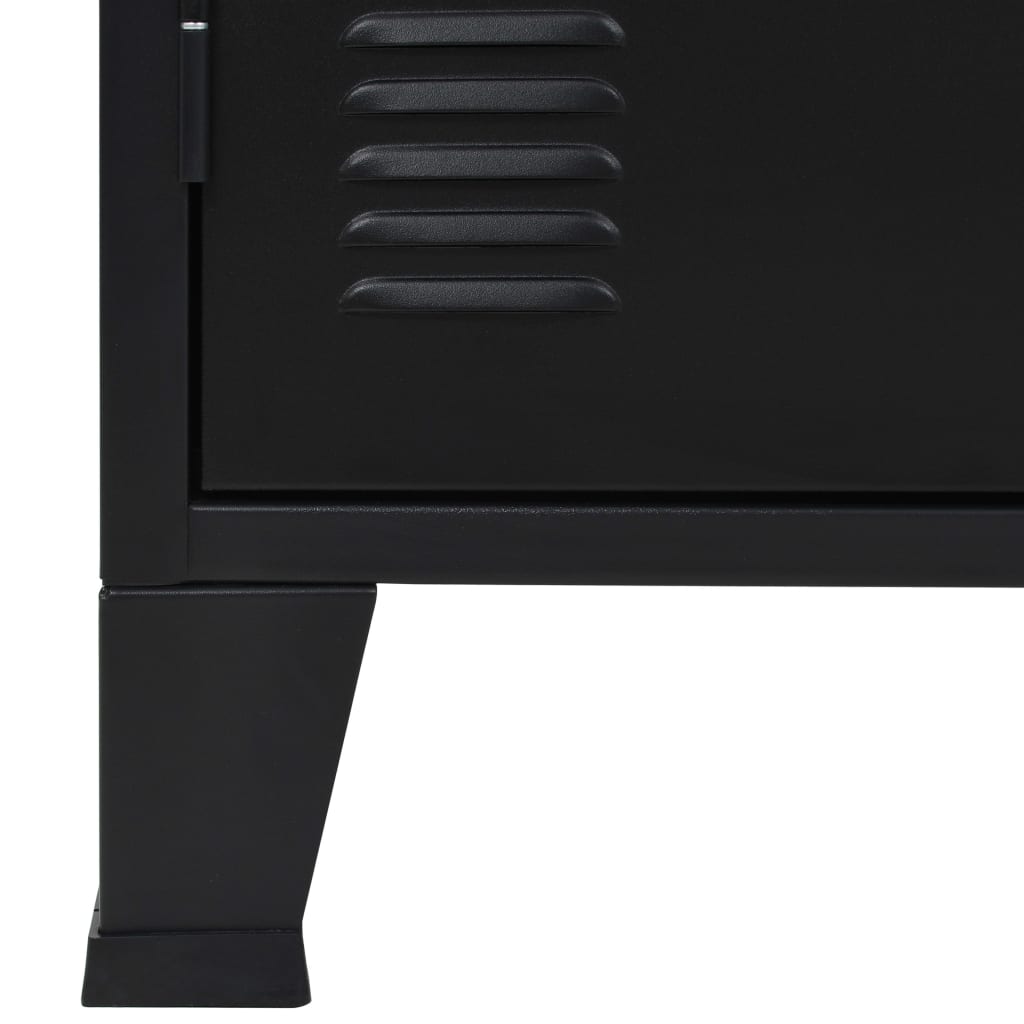 vidaXL ipari stílusú fekete fém kisszekrény 120 x 35 x 70 cm