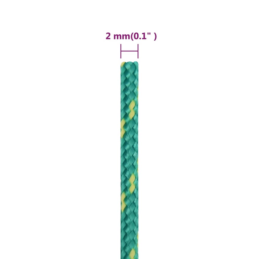 vidaXL zöld polipropilén hajókötél 2 mm 25 m