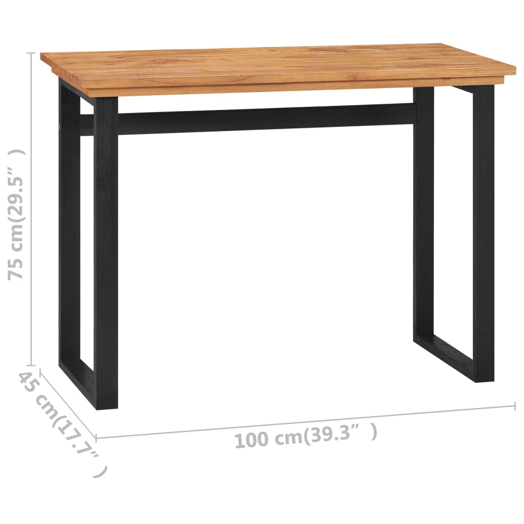 vidaXL tömör tíkfa íróasztal 100 x 45 x 75 cm