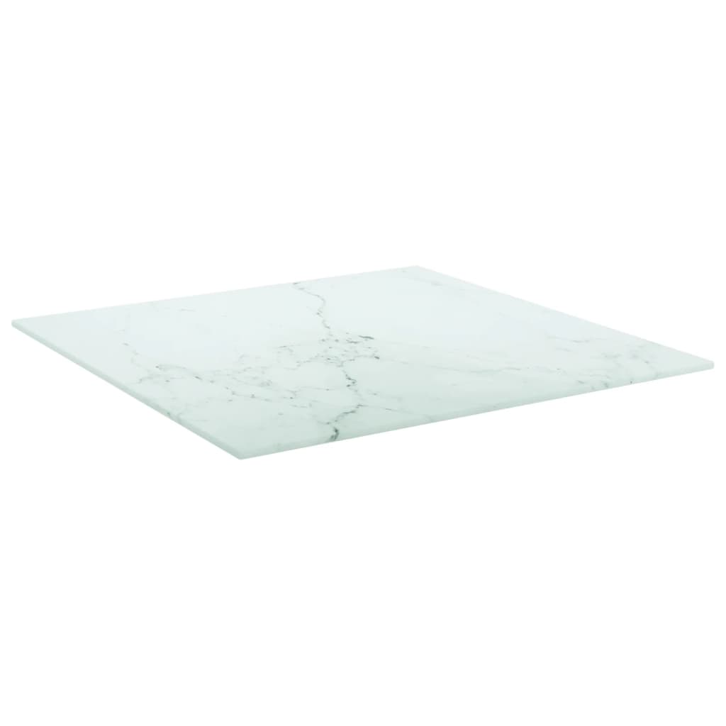 vidaXL fehér edzett üveg asztallap márványdizájnnal 50 x 50 cm 6 mm