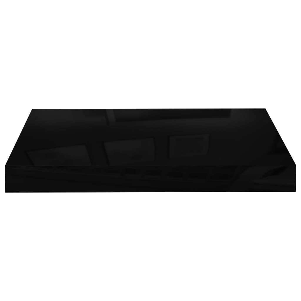 vidaXL magasfényű fekete MDF lebegő fali polc 40 x 23 x 3,8 cm