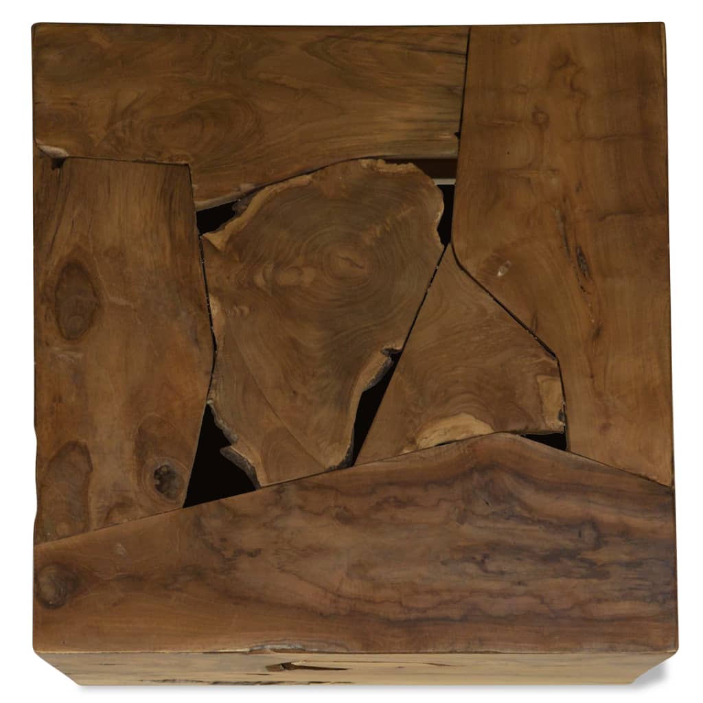 vidaXL barna, valódi tíkfa dohányzóasztal 50 x 50 x 35 cm