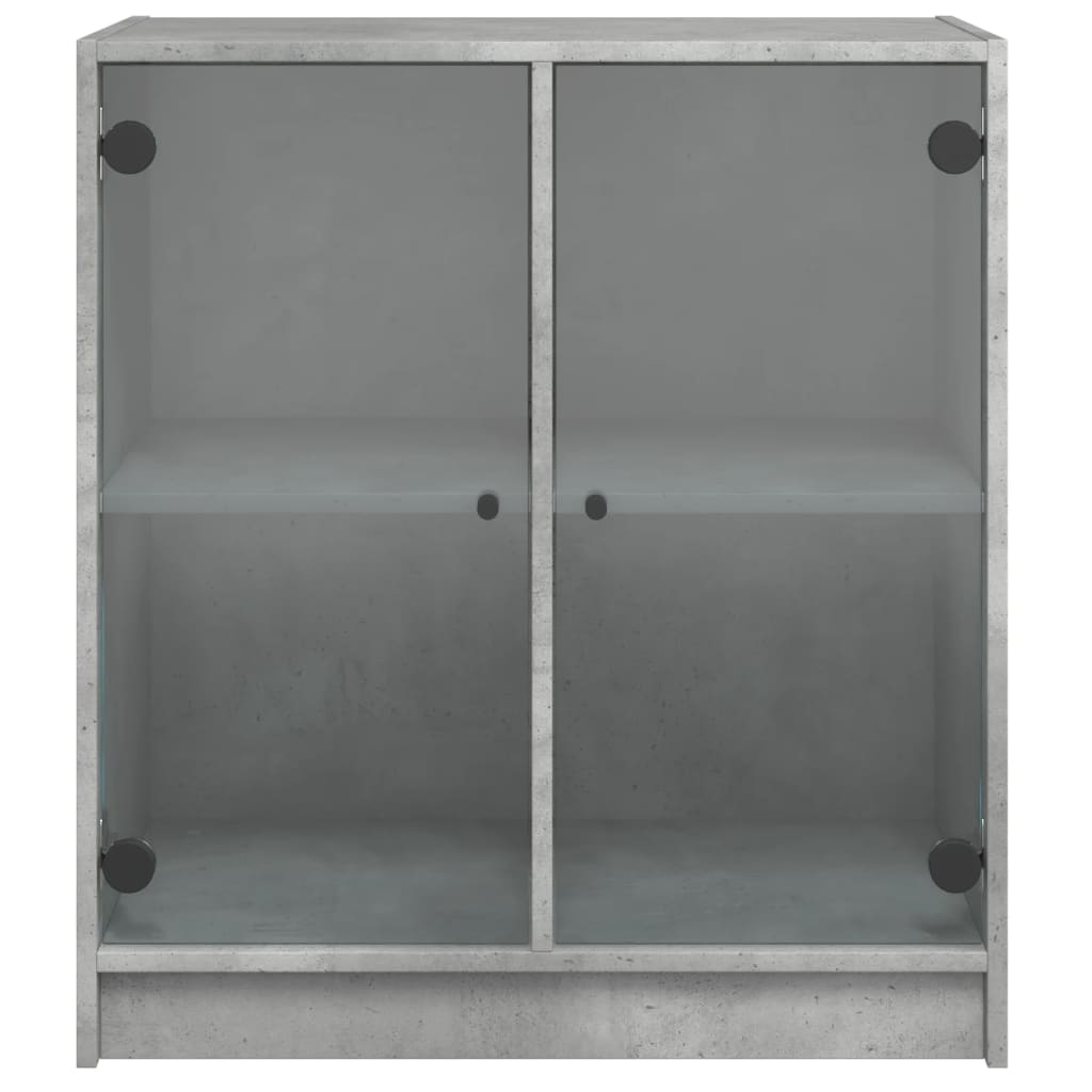 vidaXL betonszürke kisszekrény üvegajtókkal 68 x 37 x 75,5 cm