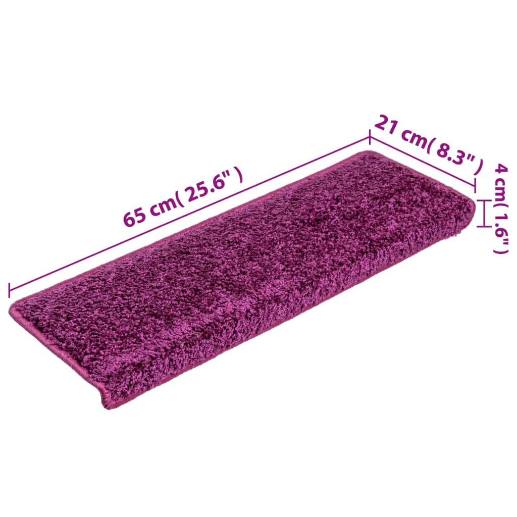 vidaXL 10 db lila lépcsőszőnyeg 65 x 21 x 4 cm