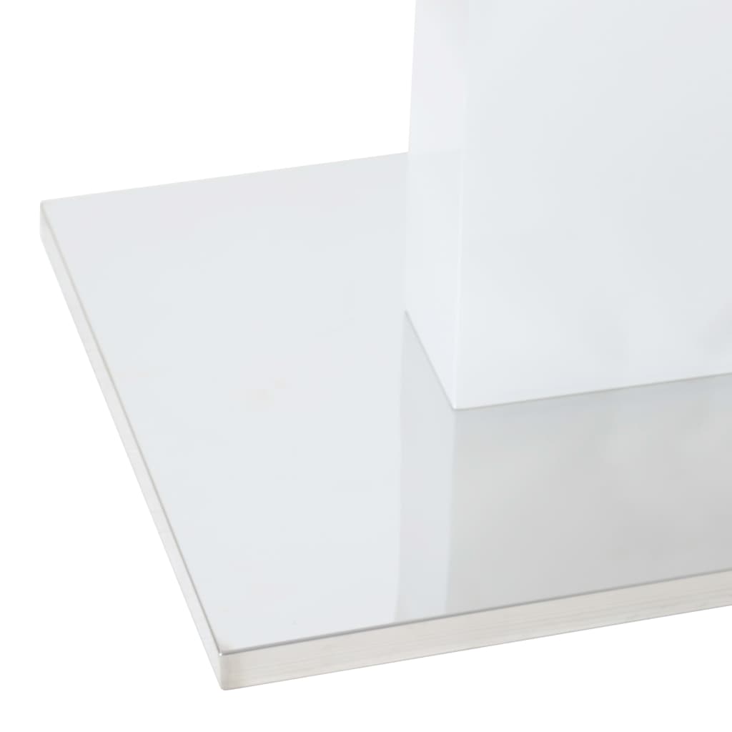 vidaXL magasfényű fehér MDF étkezőasztal 180 x 90 x 76 cm