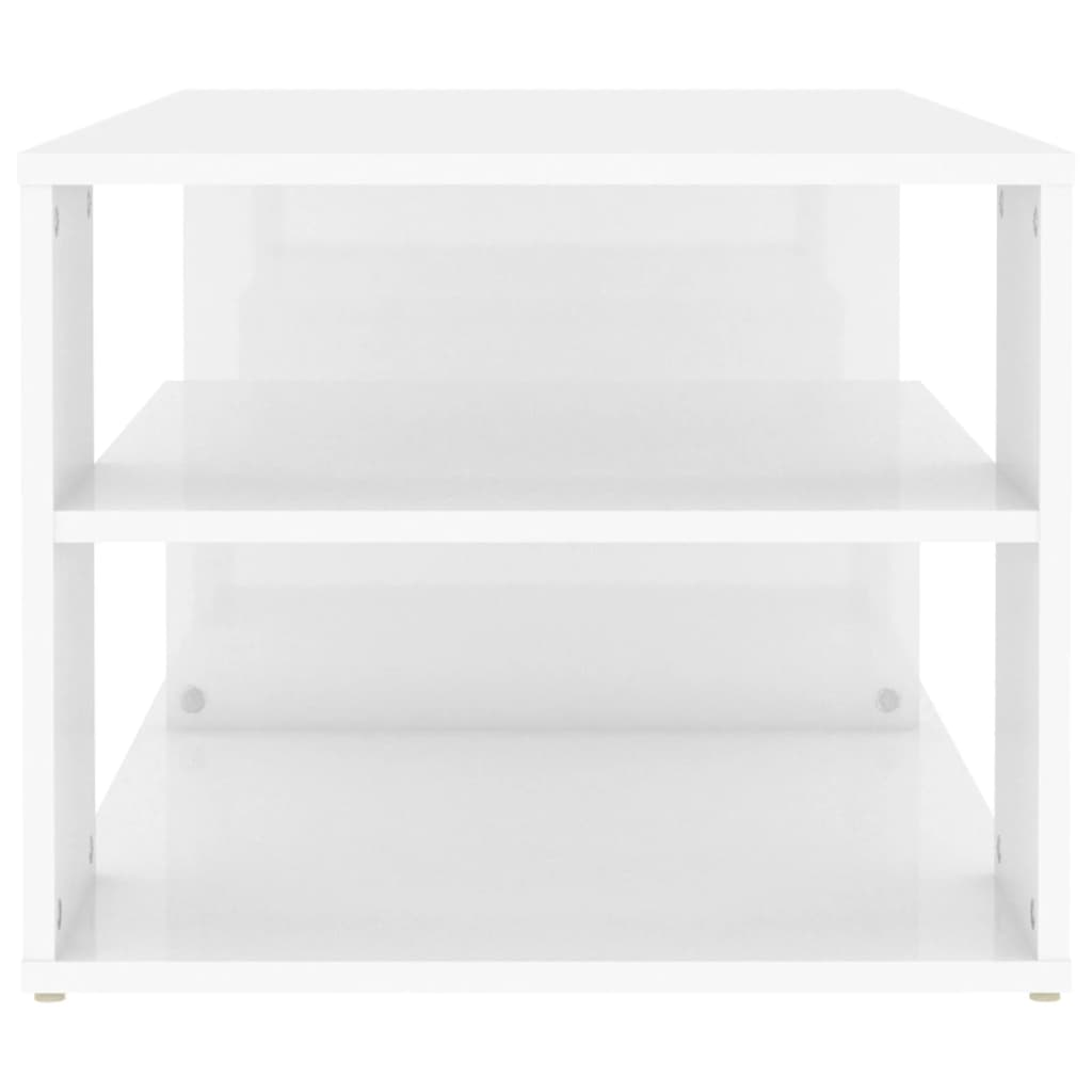 vidaXL fehér magasfényű forgácslap dohányzóasztal 100 x 50 x 40 cm