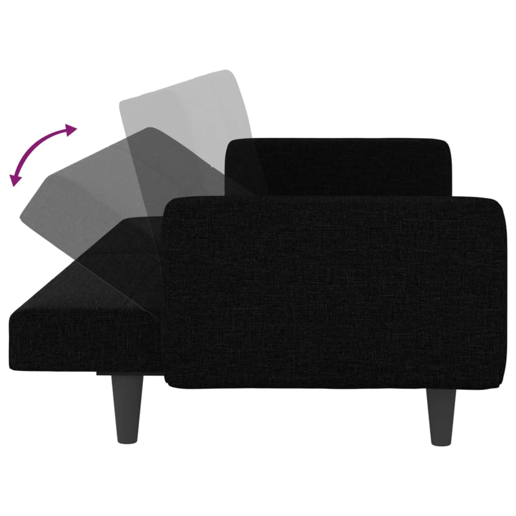 vidaXL fekete szövet kanapéágy párnákkal