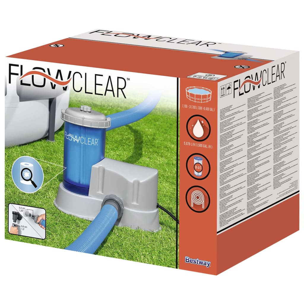 Bestway Flowclear átlátszó papírszűrős vízforgató szivattyú