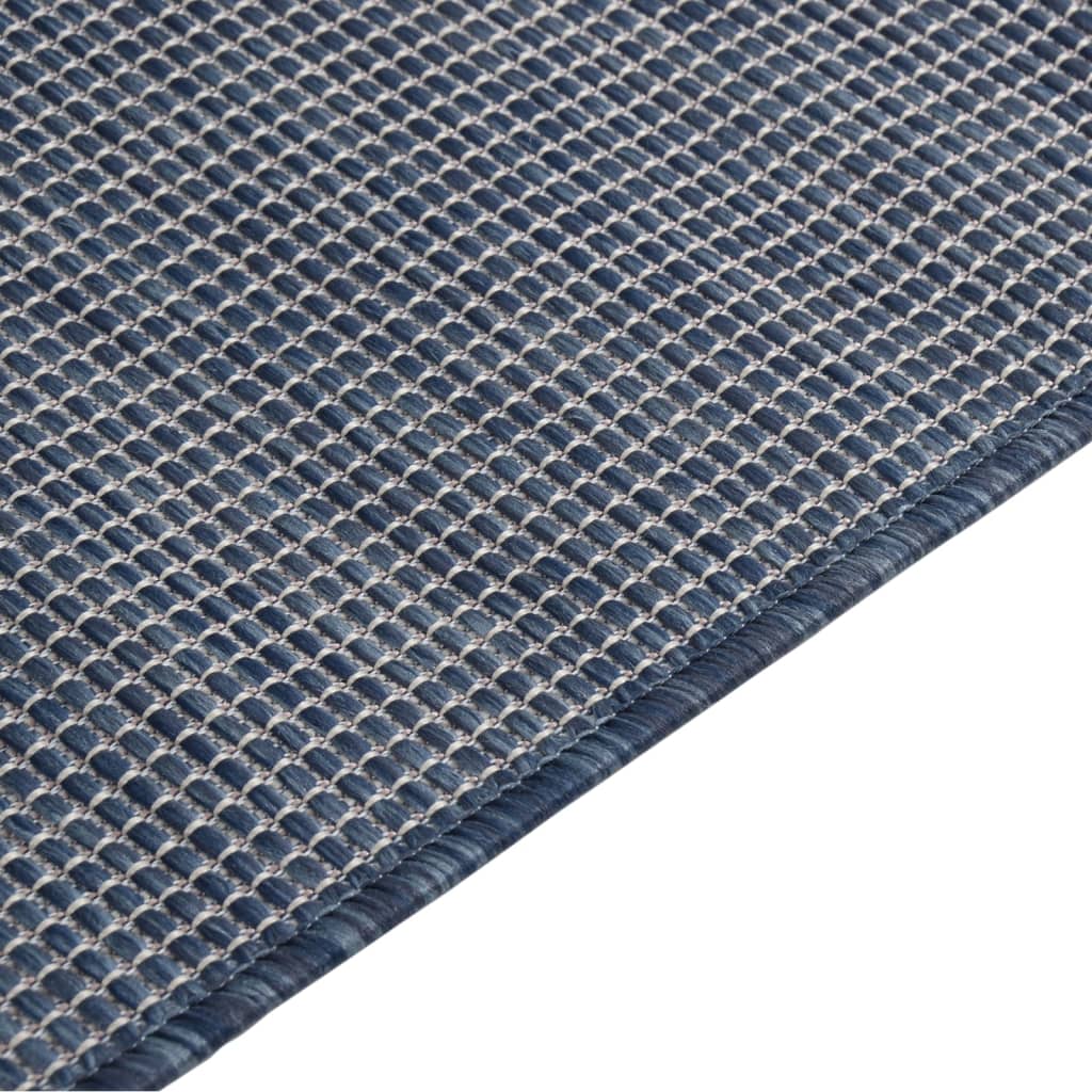 vidaXL kék lapos szövésű kültéri szőnyeg 140 x 200 cm