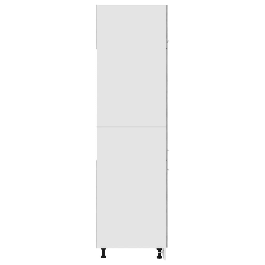 vidaXL betonszürke forgácslap szekrény hűtőhöz 60 x 57 x 207 cm