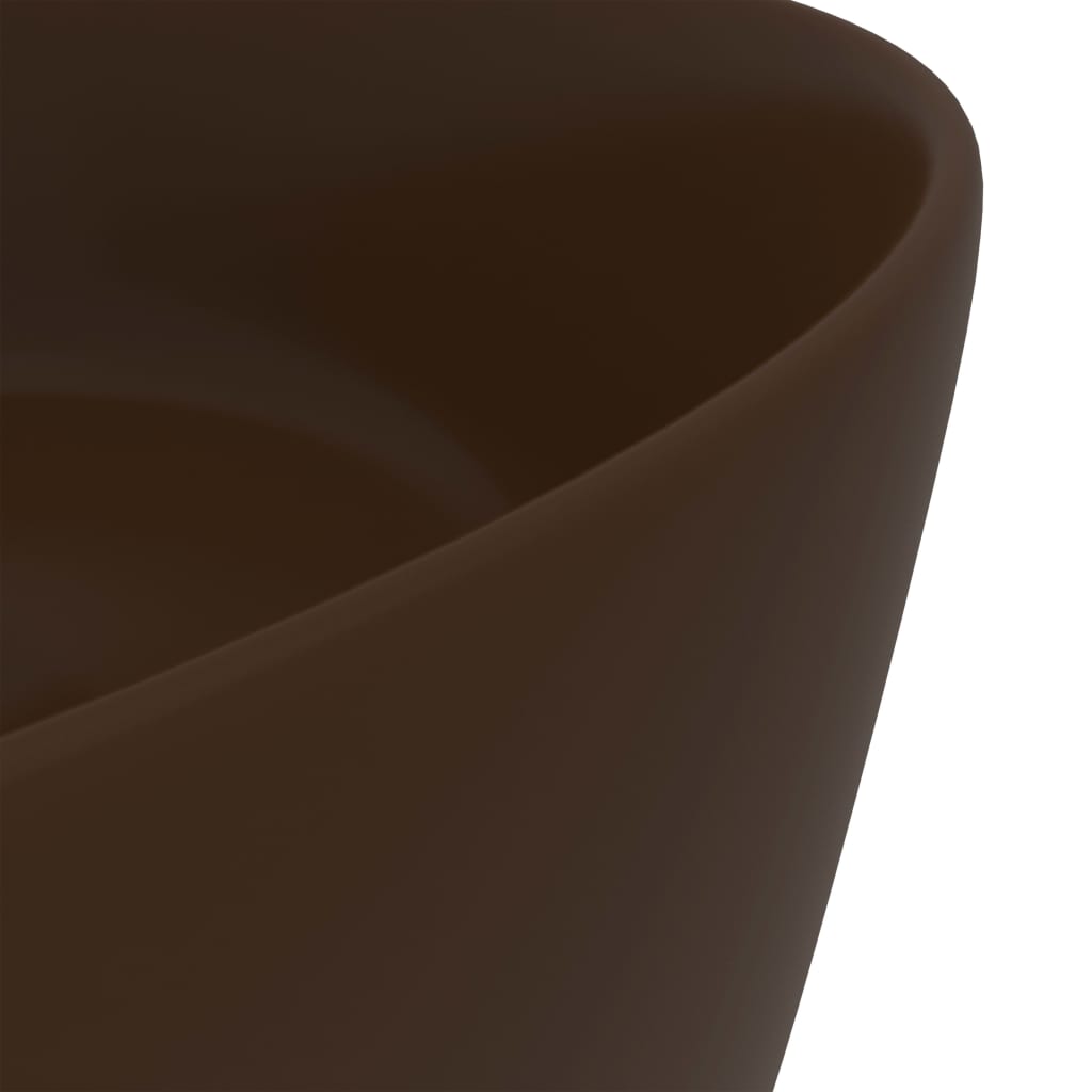 vidaXL kerek matt sötétbarna kerámia luxus mosdókagyló 40 x 15 cm