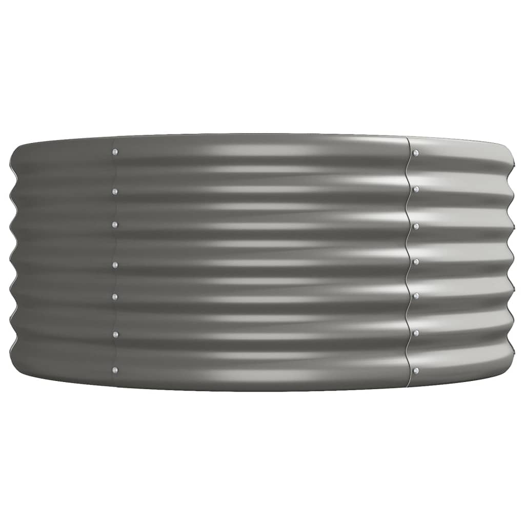 vidaXL szürke porszórt acél kerti magaságyás 368x80x36 cm