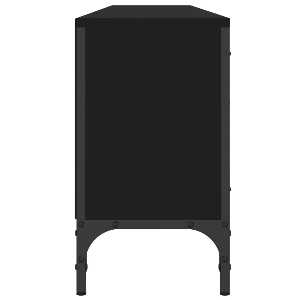vidaXL fekete szerelt fa TV-szekrény fiókkal 200 x 25 x 44 cm