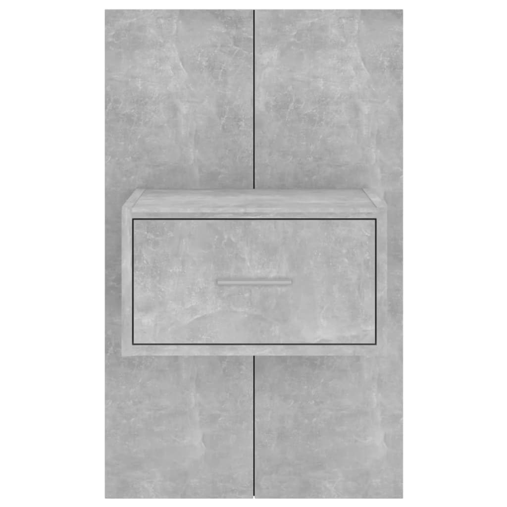 vidaXL betonszürke falra szerelhető éjjeliszekrény