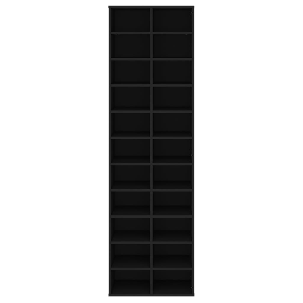 vidaXL fekete szerelt fa cipősszekrény 54 x 34 x 183 cm