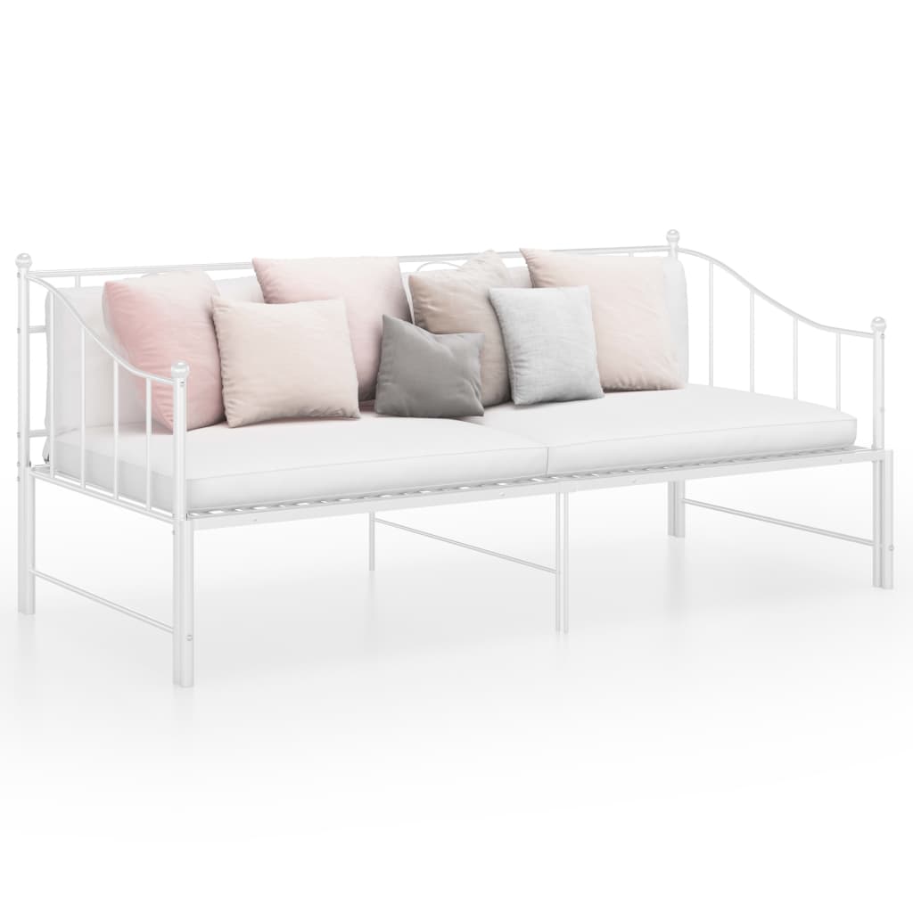 vidaXL fehér fém kihúzható kanapéágykeret 90 x 200 cm