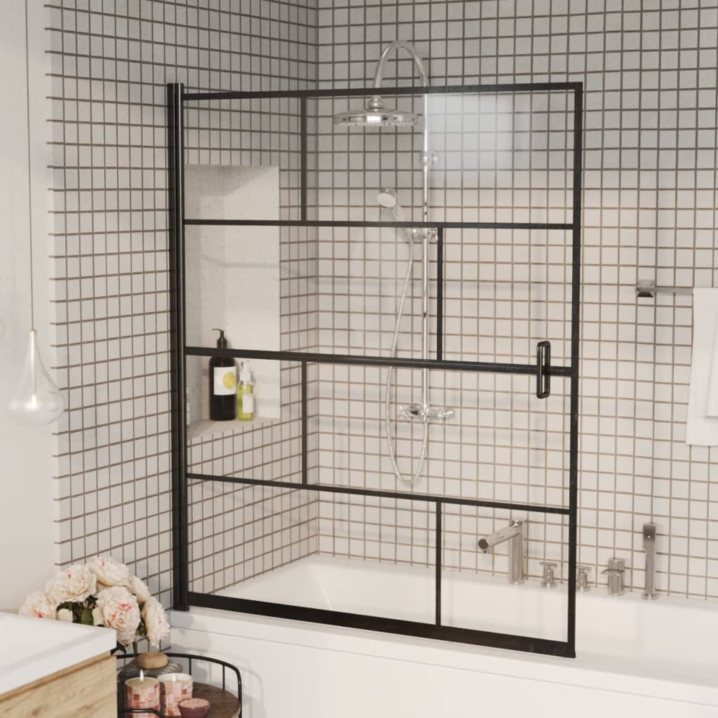 vidaXL fekete ESG zuhanykabin 116 x 140 cm