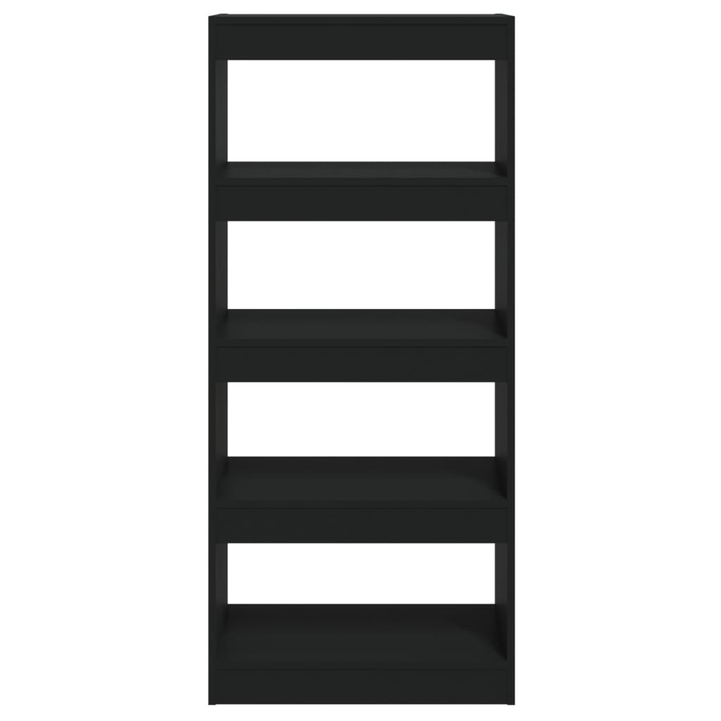 vidaXL fekete szerelt fa könyvszekrény/térelválasztó 60 x 30 x 135 cm