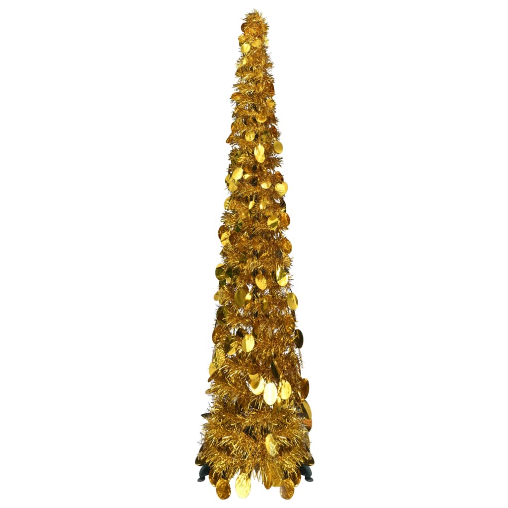 vidaXL aranyszínű összecsukható PET műkarácsonyfa 120 cm