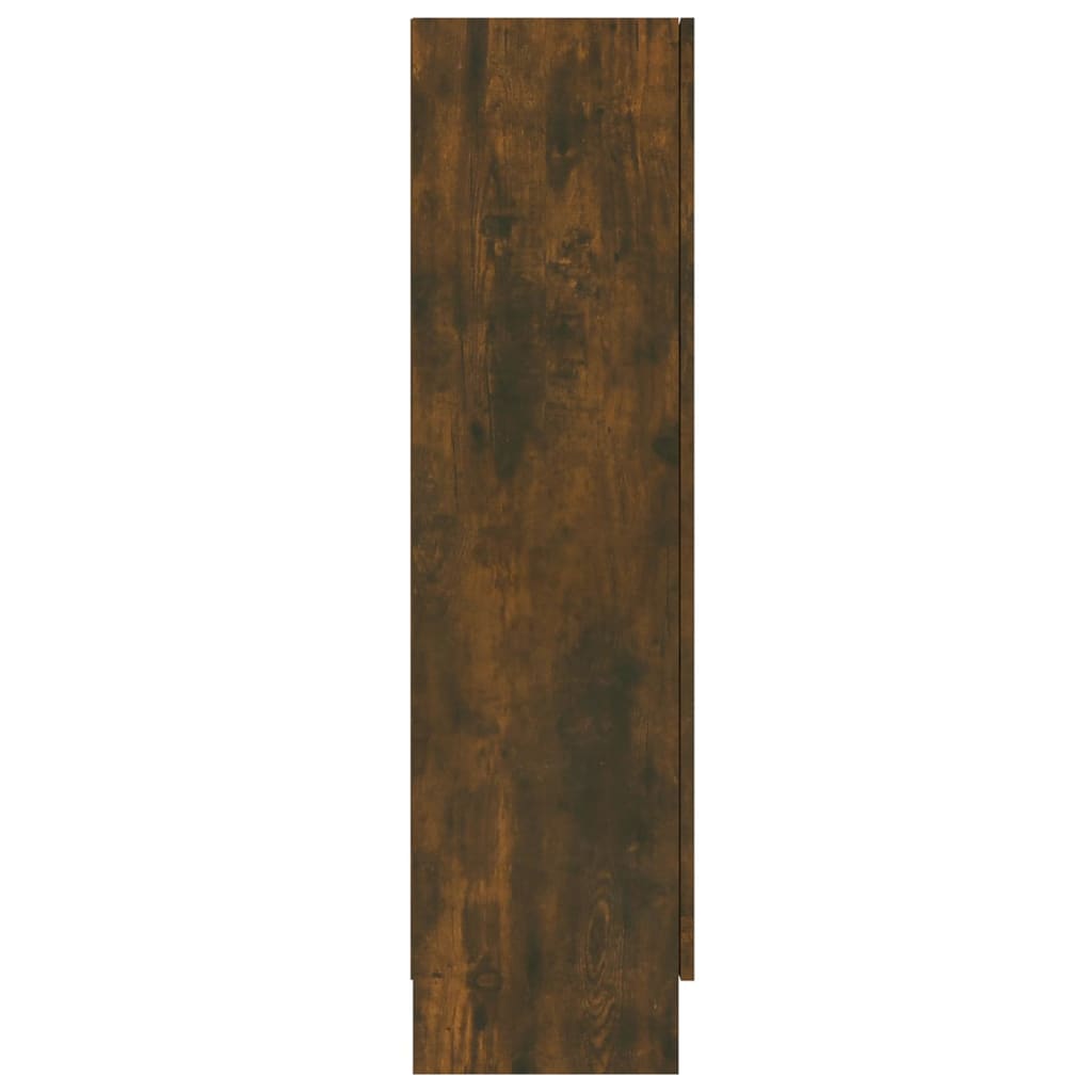 vidaXL füstös tölgyszínű szerelt fa vitrinszekrény 82,5x30,5x115 cm