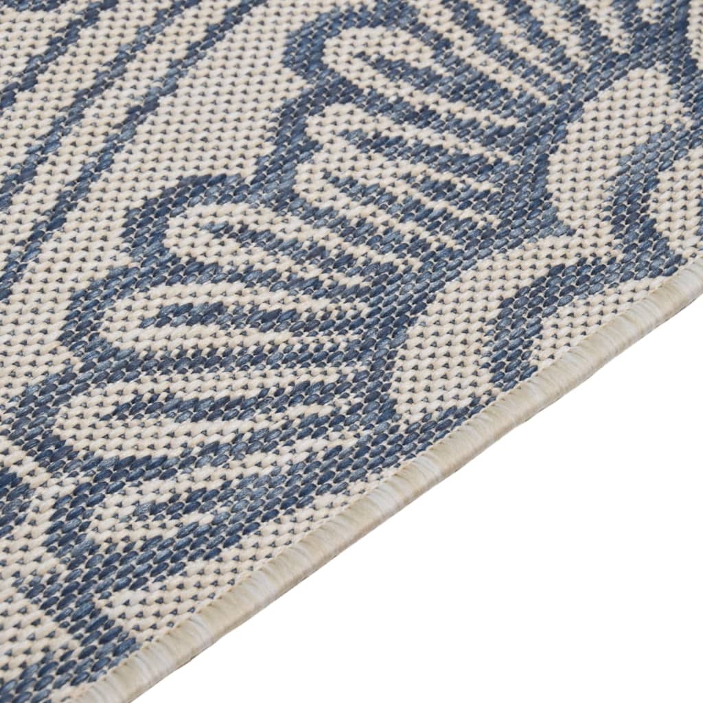 vidaXL kék mintás lapos szövésű kültéri szőnyeg 80 x 150 cm