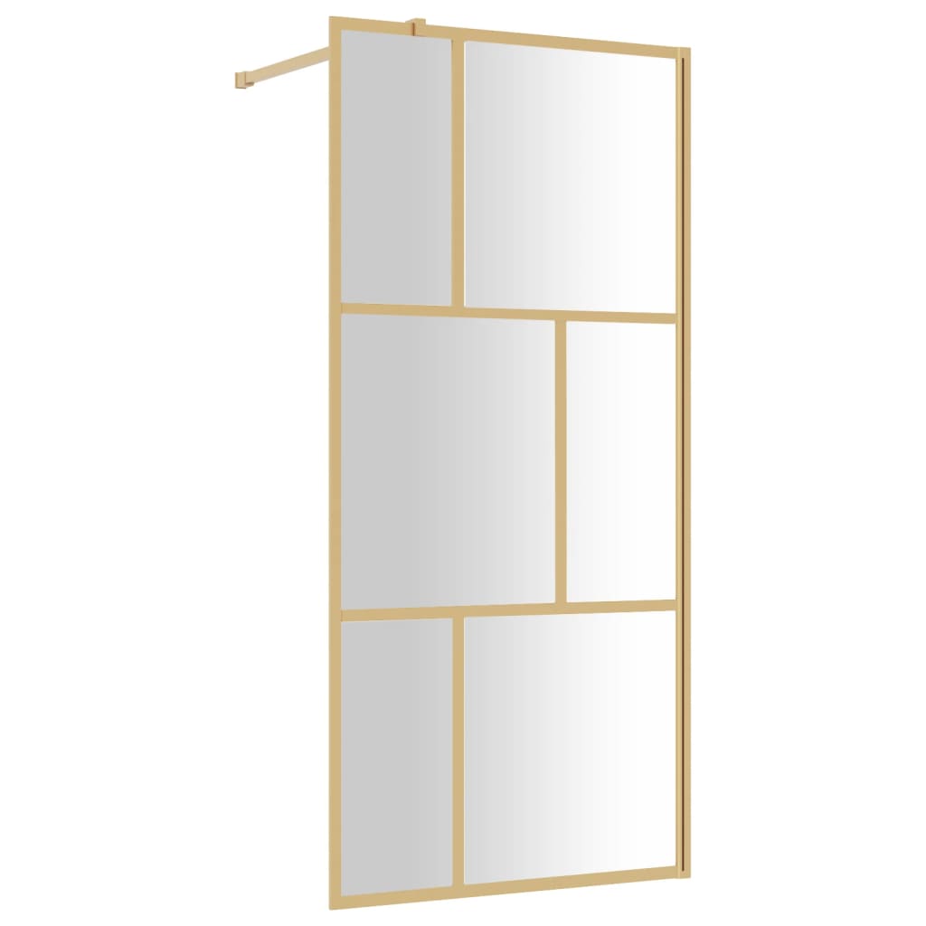 vidaXL aranyszínű zuhanyfal átlátszó ESG üveggel 80 x 195 cm