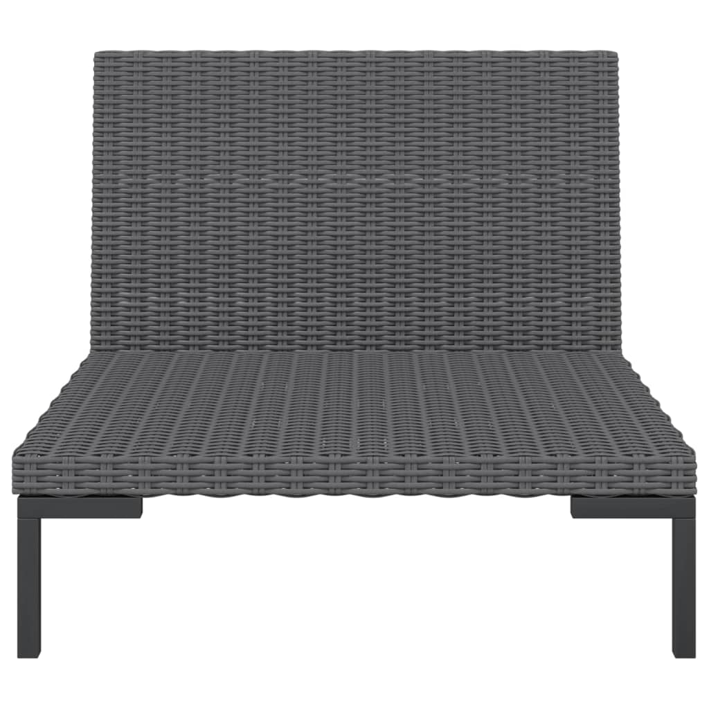 vidaXL 2 db félkör alakú polirattan kerti kanapé párnákkal