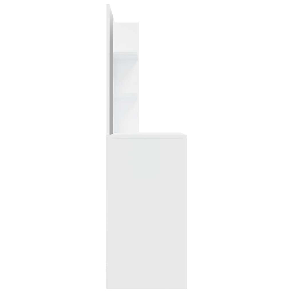 vidaXL magasfényű fehér fésülködőasztal tükörrel 74,5 x 40 x 141 cm