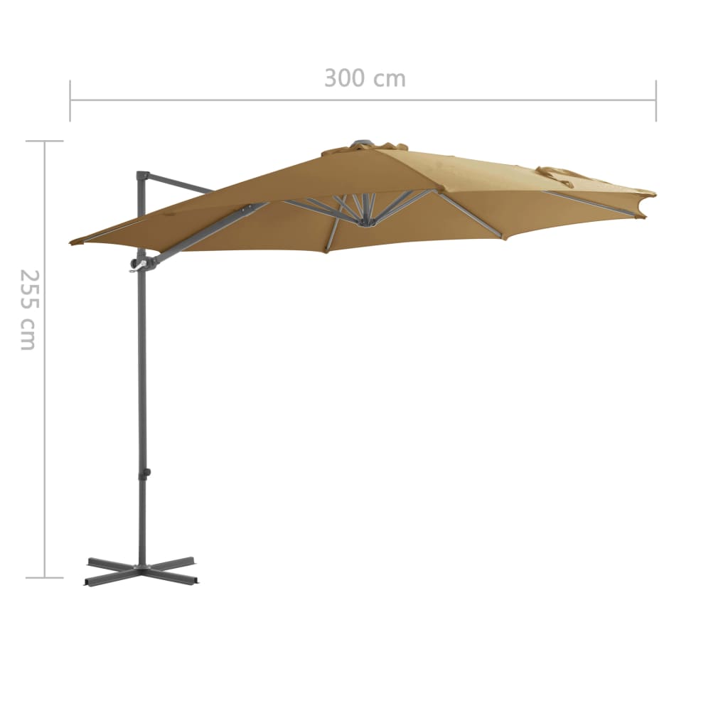 vidaXL szürkésbarna kültéri napernyő hordozható talppal