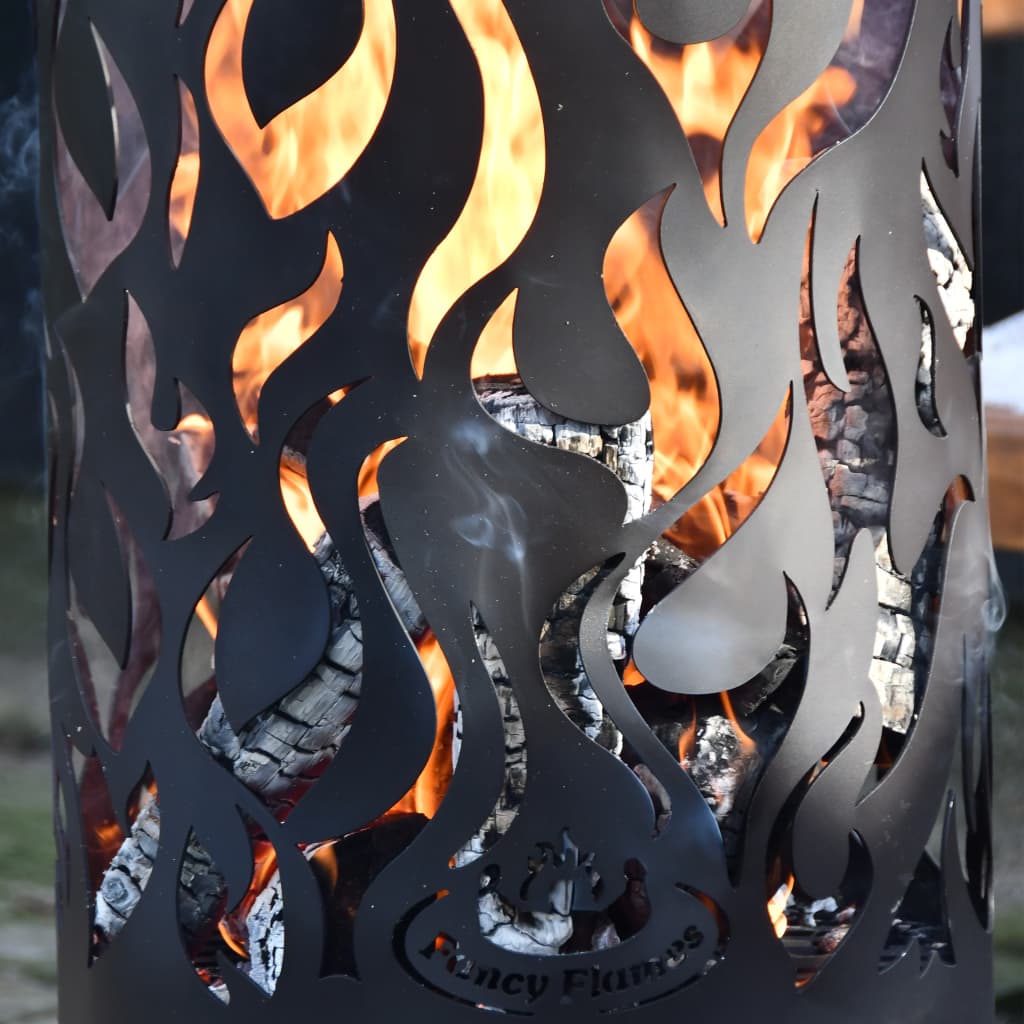 Esschert Design Flames fekete szénacél tűzdob