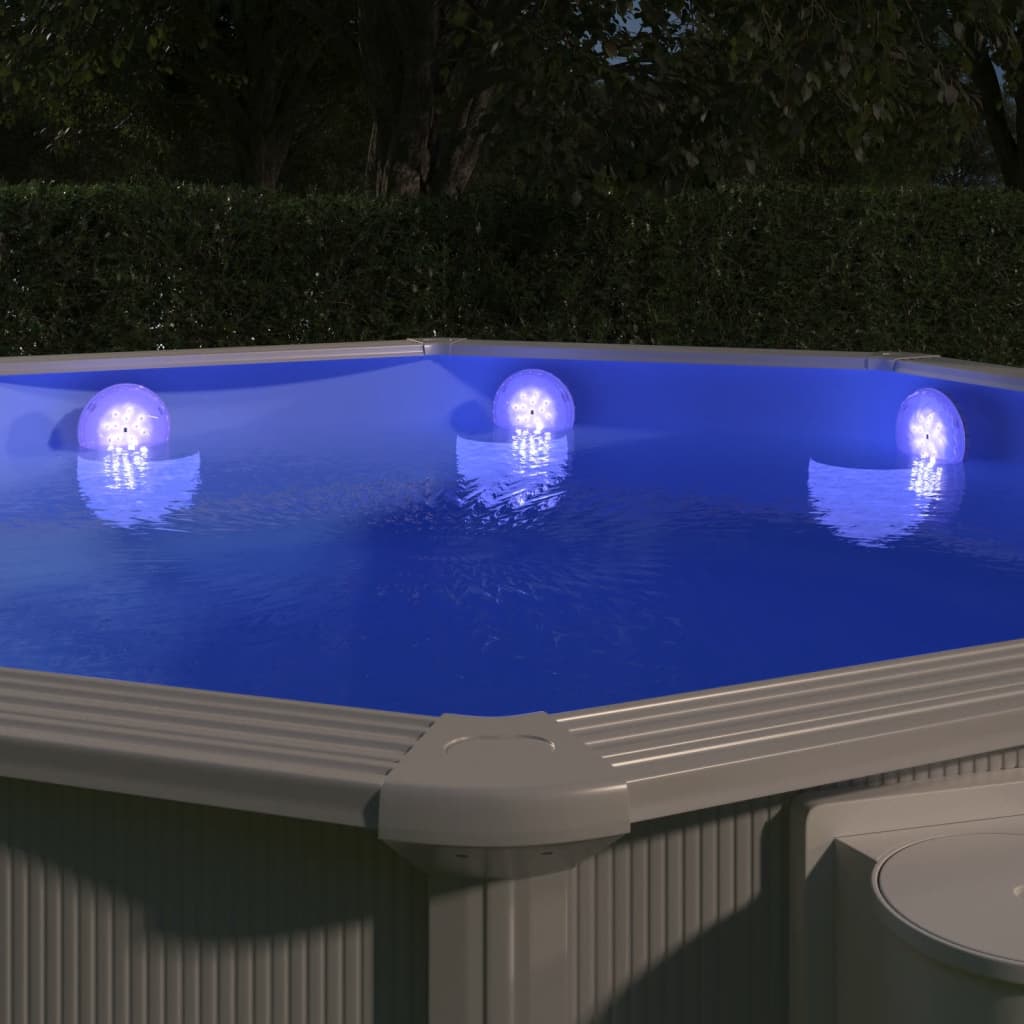vidaXL fehér lemeríthető LED-es úszómedence-lámpa távirányítóval