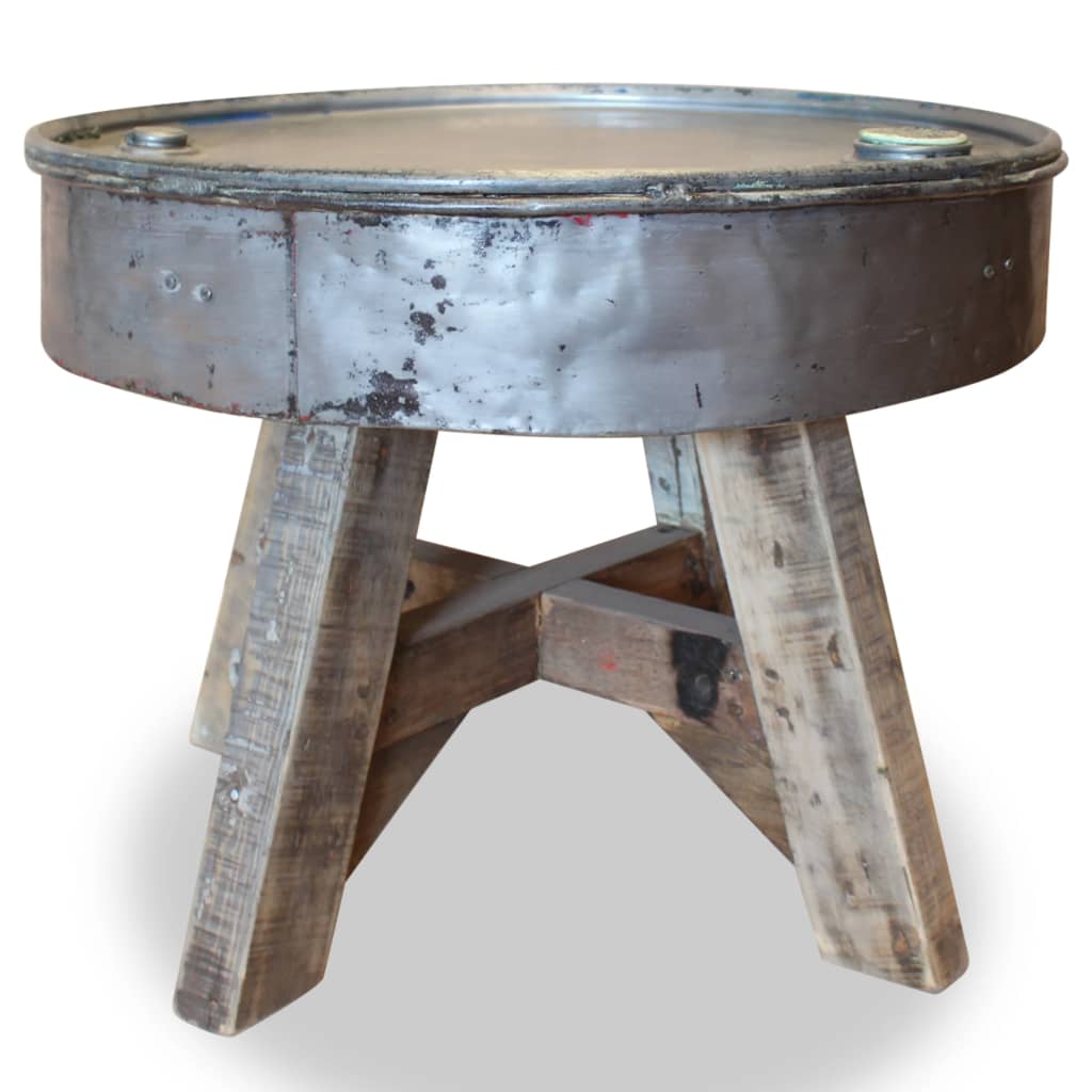 vidaXL dohányzóasztal újrahasznosított fa ezüstszínű 60 x 45 cm
