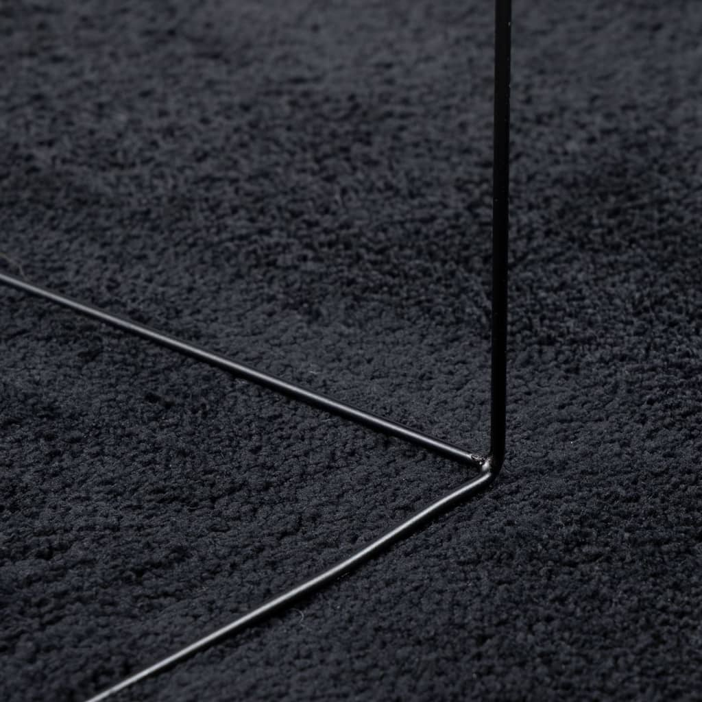 vidaXL OVIEDO fekete rövid szálú szőnyeg Ø 240 cm